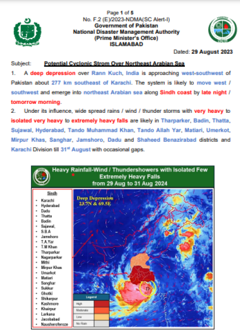 Potential Cyclonic Strom Over Northeast Arabian Sea